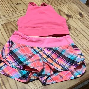 SET Lululemon Energy High- Neck Line Bra *Motif Speed/Short *2-way Stretch